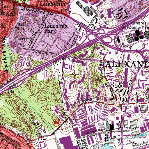 Topographic Map of Stevenson Square Recreation Center, VA