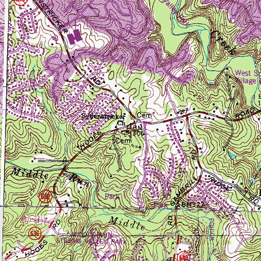 Topographic Map of Sydenstricker United Methodist Church Cemetery, VA
