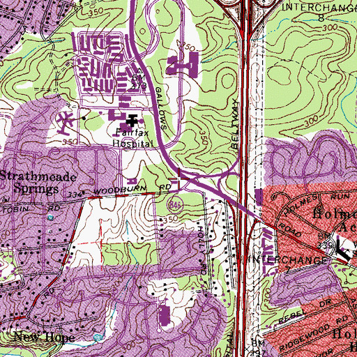 Topographic Map of Fairfax County Fairfax House, VA