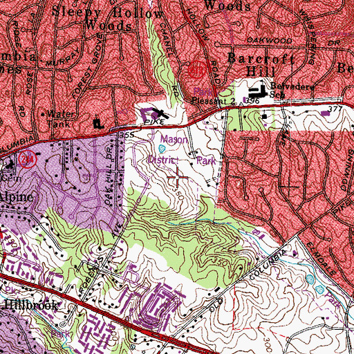 Topographic Map of Newton C Edwards Amphitheater, VA
