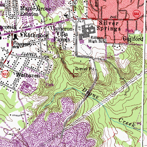 Topographic Map of Kingstowne Visitors Center, VA