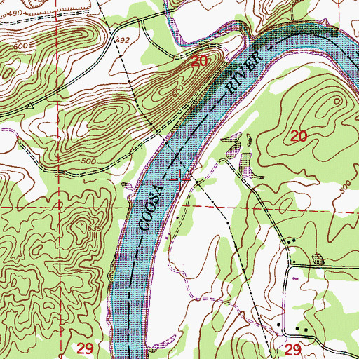 Topographic Map of Kirkseys Bend, AL