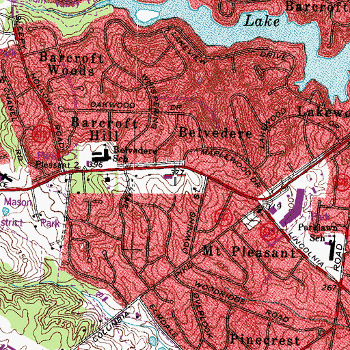Topographic Map of Manson Government Center, VA