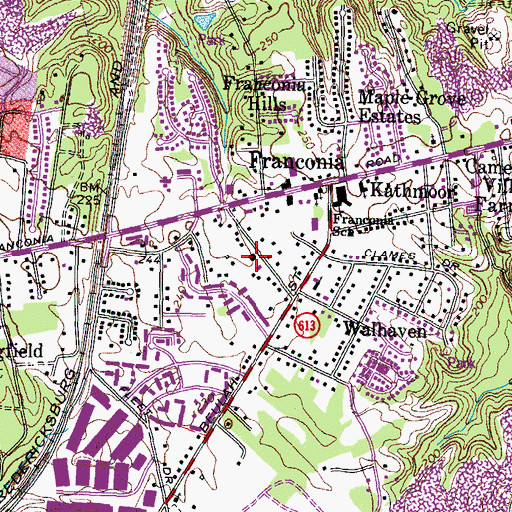 Topographic Map of Department of Motor Vehicles Franconia, VA