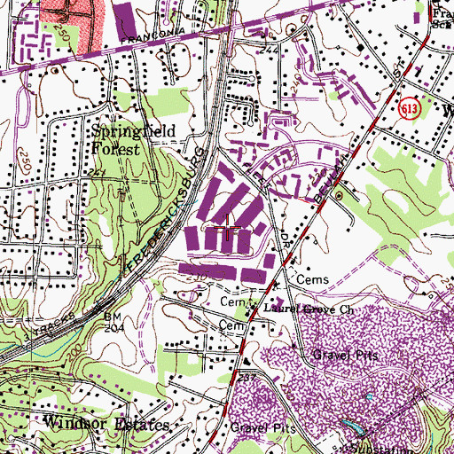 Topographic Map of Fleet Industrial Park, VA