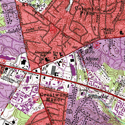 Topographic Map of Annandale Business Center, VA