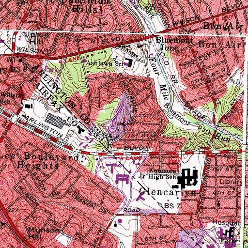 Topographic Map of Arlington Church of Brethren, VA