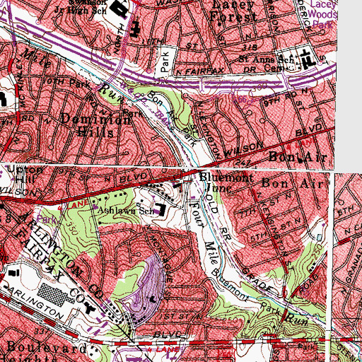 Topographic Map of Calvary Church of Nazarene, VA