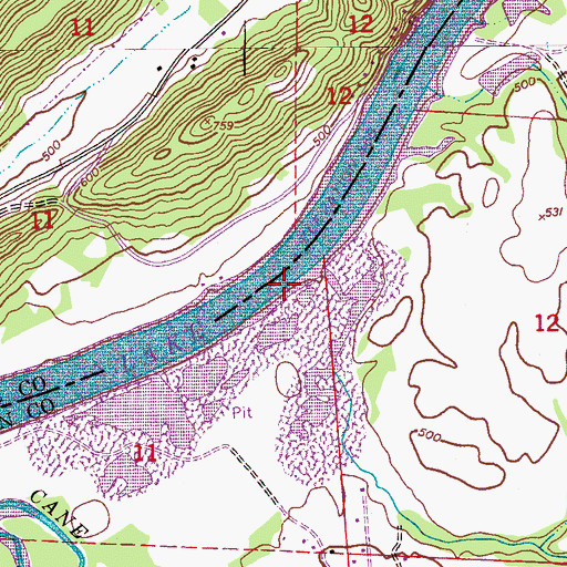 Topographic Map of Lick Branch, AL