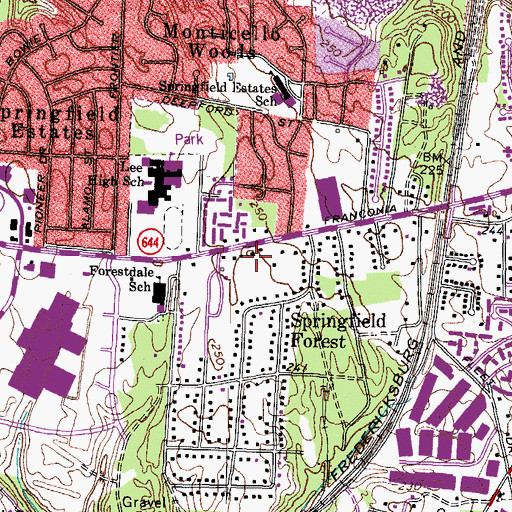 Topographic Map of Central Christian Church, VA