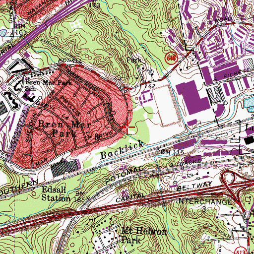Topographic Map of Columbia Church, VA