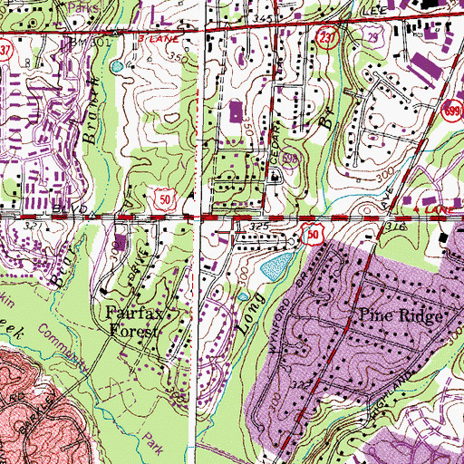 Topographic Map of Fairfax Circle Baptist Church, VA