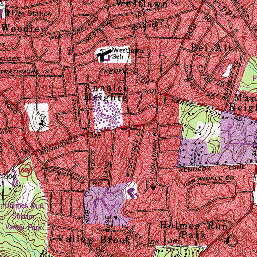 Topographic Map of Grace Lutheran Church, VA