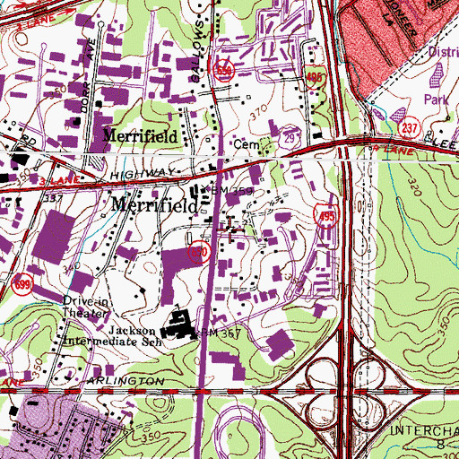 Topographic Map of First Baptist Church, VA