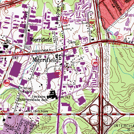 Topographic Map of First Baptist Church, VA