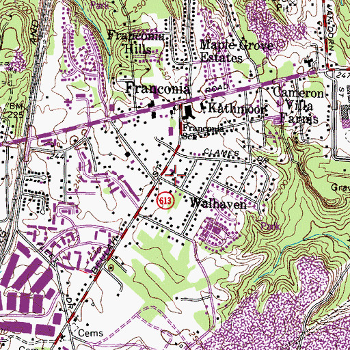 Topographic Map of Franconia Alliance Church, VA