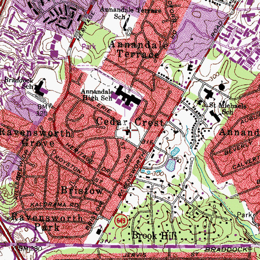 Topographic Map of First Presbyterian Church of Annandale, VA