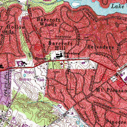 Topographic Map of John Calvin Presbyterian Church, VA