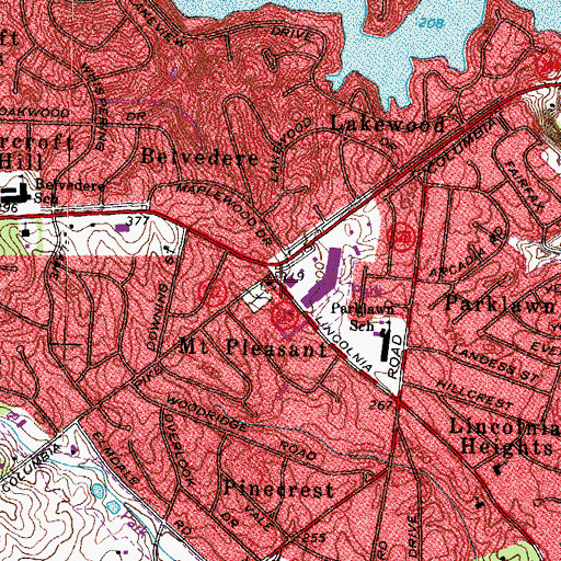Topographic Map of Mount Pleasant Baptist Church, VA