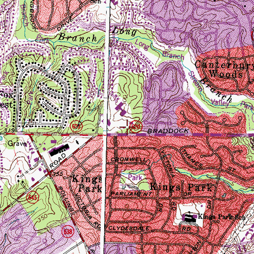 Topographic Map of Parkwood Baptist Church, VA