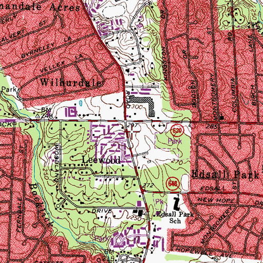 Topographic Map of Immanuel Bible Church, VA