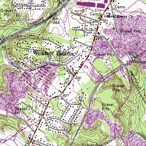 Topographic Map of Pentacostal Freewill Baptist Church, VA