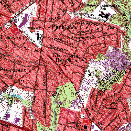 Topographic Map of Peace Evangelical Lutheran Church, VA
