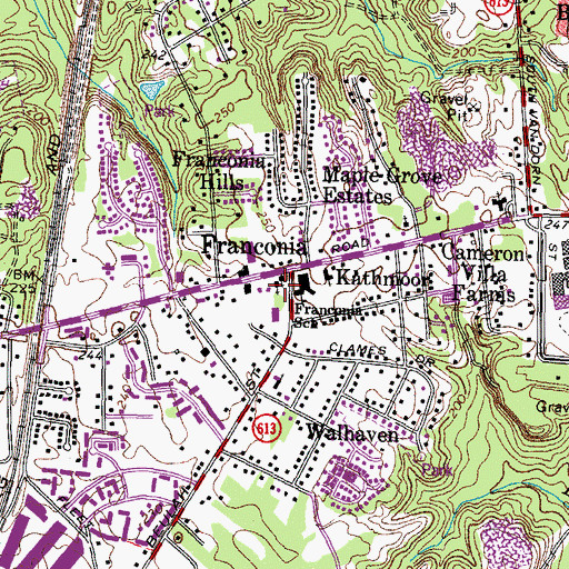 Topographic Map of Olivet Episcopal Church, VA
