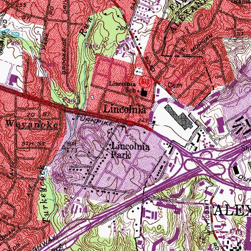 Topographic Map of Lincolnia Methodist Church, VA