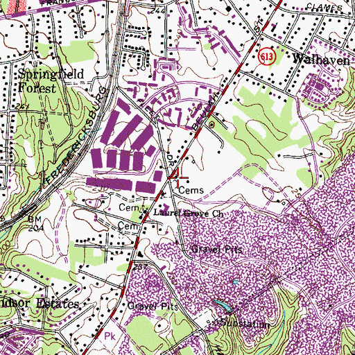 Topographic Map of Mount Calvary Community Church, VA