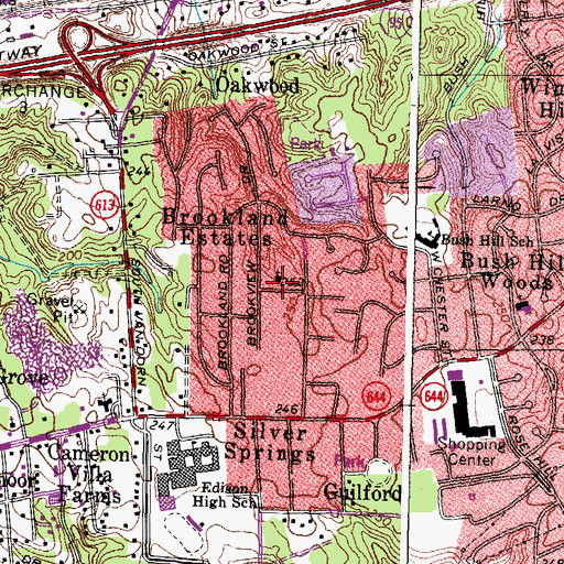 Topographic Map of Pilgrim Holiness Church, VA
