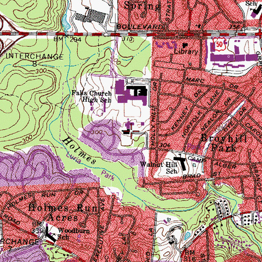 Topographic Map of Saint Philliphs Church, VA