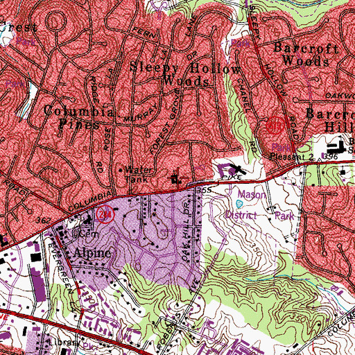 Topographic Map of Saint Albans Church, VA