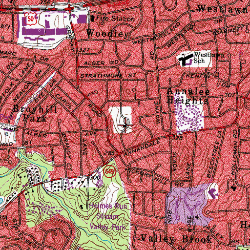 Topographic Map of Saint Patricks Church, VA