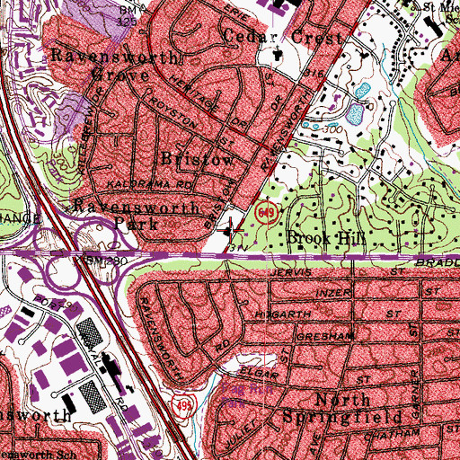 Topographic Map of Ravensworth Baptist Church, VA