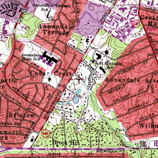 Topographic Map of Saint Barnabas Episcopal Church, VA