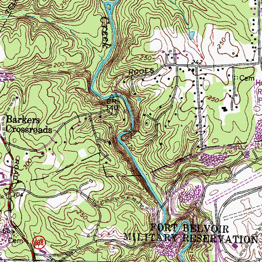 Topographic Map of Saint Bernadette Church, VA