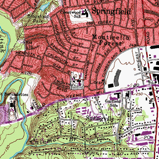 Topographic Map of Saint Christophers Episcopal Church, VA
