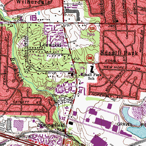 Topographic Map of Saint Johns Methodist Church, VA