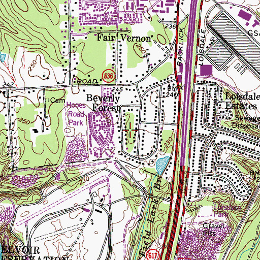 Topographic Map of Springfield United Methodist Church, VA