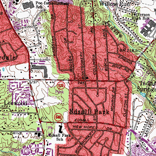 Topographic Map of The Primitive Baptist Church of Washington, VA