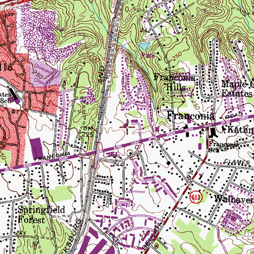 Topographic Map of Saint Lawrence Catholic Church, VA