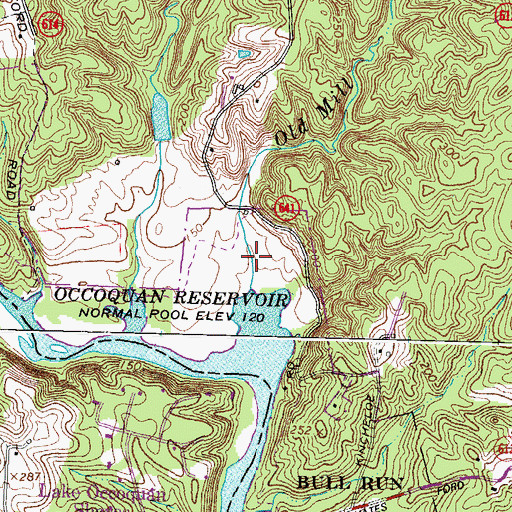 Topographic Map of Bull Run Marina, VA