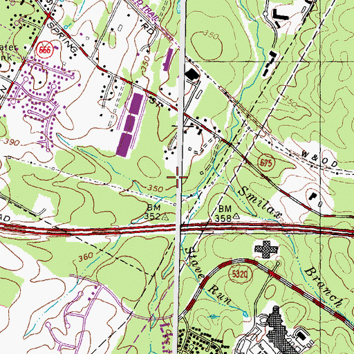 Topographic Map of Sunset Business Park, VA