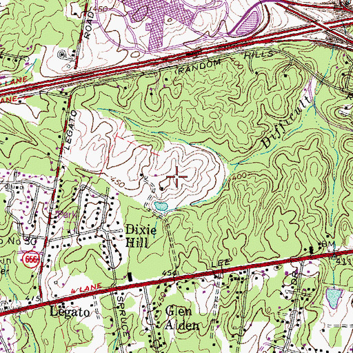Topographic Map of Fairfax County Government Center, VA