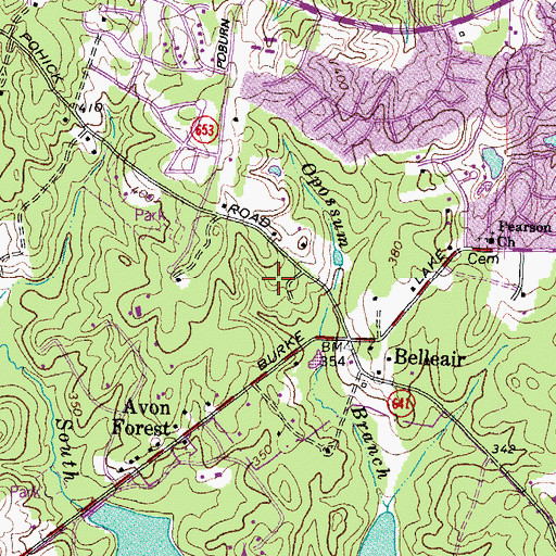 Topographic Map of Fairfax Baptist Temple Academy, VA