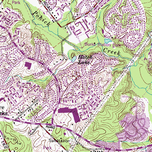 Topographic Map of Burke Family Cemetery, VA