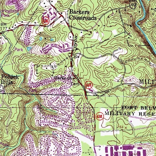 Topographic Map of Clarks Baptist Church, VA