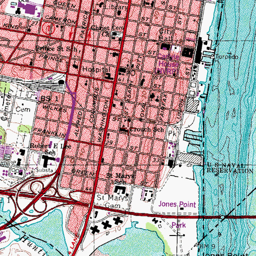 Topographic Map of Lyles - Crouch Traditional Academy, VA