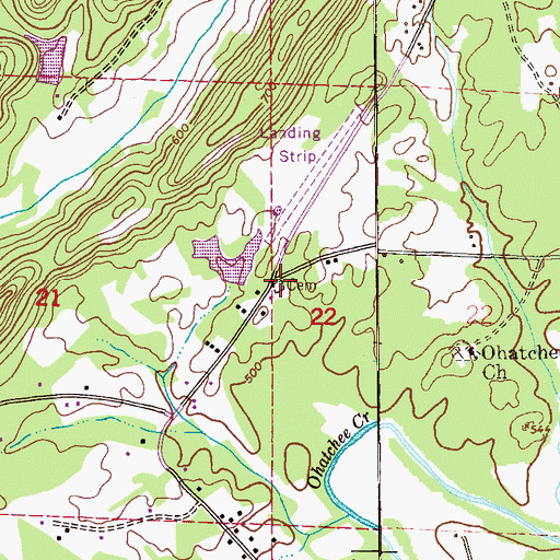 Topographic Map of Ohatchee Cemetery, AL